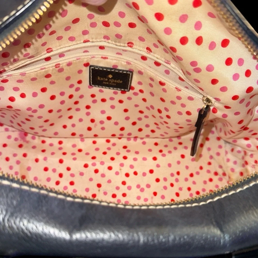 Kate Spade New York Black Leather Satchel Handbag Zip Top 12